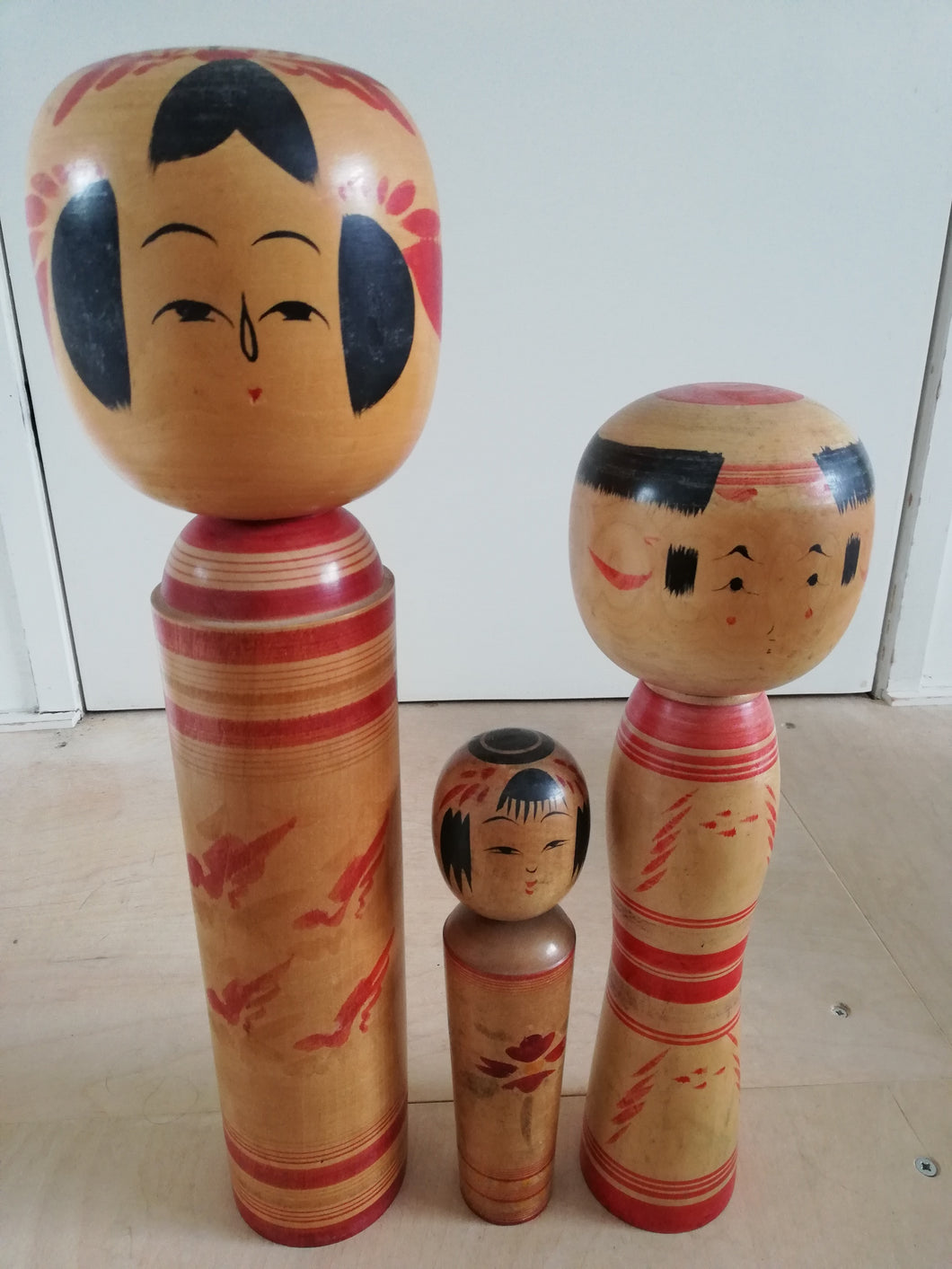 Set of 3 Vintage Kokeshi Dolls